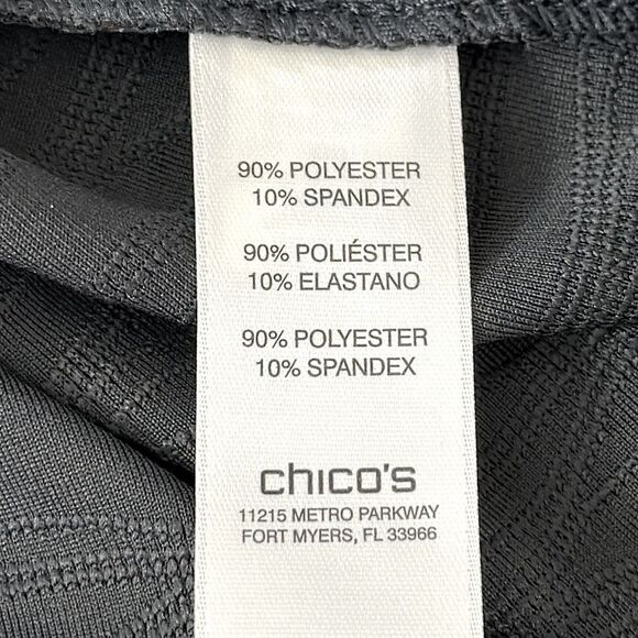 Chico’s Easywear Top Size 2 (12) Gray Textured Fabric - Picture 14 of 15